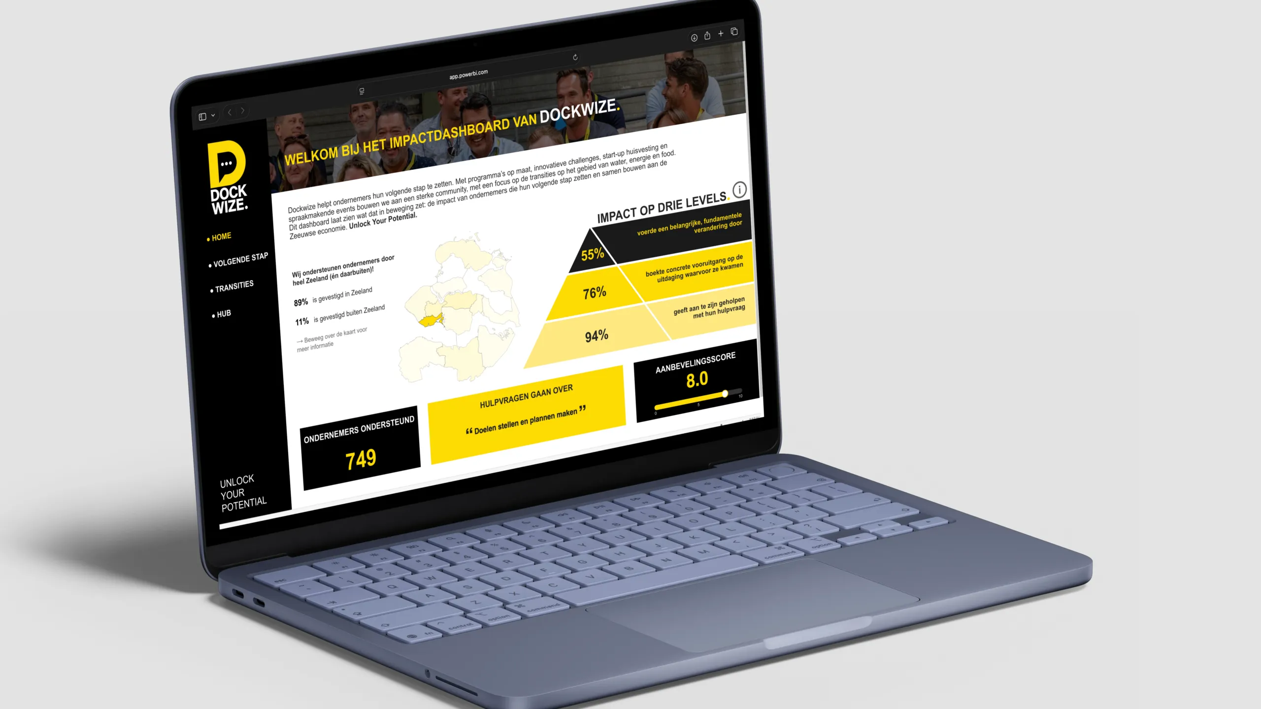 Impactdashboard Van Dockwize Op Macbook